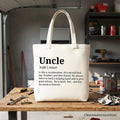 Uncle Definition Canvas Tote Bag, Funny Family Gift Shopper