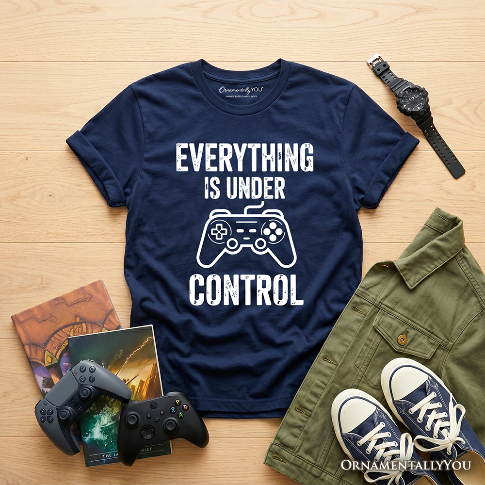 Kids Everything Is Under Control Gamer T-Shirt, Funny Youth Video Game Controller Tee